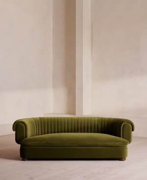 Rava Three Seater Sofa - Velvet - Olive - Listing Image