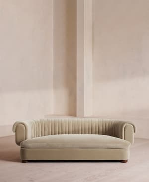 Rava Three Seater Sofa - Velvet - Oyster - UK - Listing Image