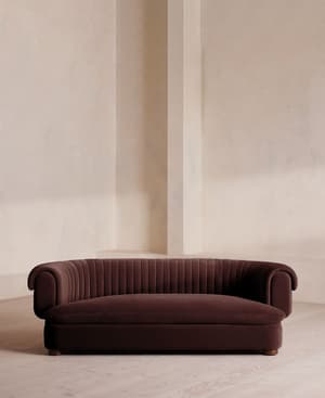 Rava Three Seater Sofa - Velvet - Aubergine - US - Listing Image
