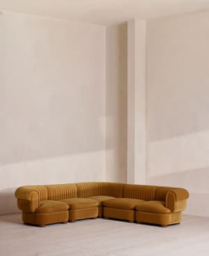 Rava Sectional Sofa - Corner Sofa - Velvet - Mustard - US - Listing Image