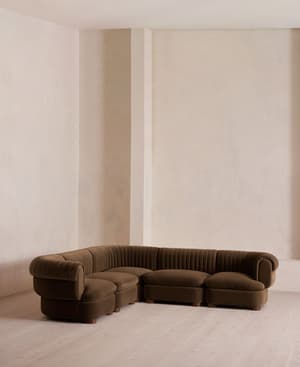 Rava Modular Sofa - Corner Sofa - Velvet - Chocolate - Hover Image