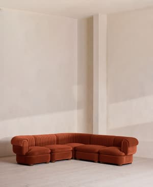 Rava Sectional Sofa - Corner Sofa - Velvet - Rust US - Listing Image