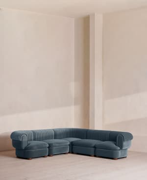 Rava Modular Sofa - Corner Sofa - Velvet - Grey Blue - Listing Image