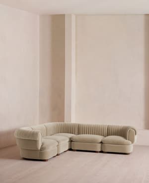 Rava Modular Sofa - Corner Sofa - Velvet - Oyster - UK - Hover Image
