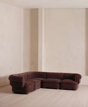 Rava Modular Sofa - Corner Sofa - Velvet - Aubergine - UK - Hover Image