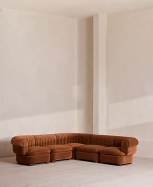 Rava Sectional Sofa - Corner Sofa - Velvet - Cinnamon - US - Listing Image