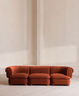 Rava Sectional Sofa - Four Seater - Velvet - Rust US - Listing Image