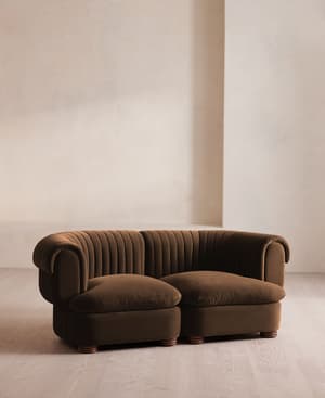 Rava Modular Sofa - Three Seater - Velvet - Chocolate - Hover Image