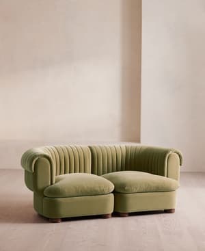 Rava Modular Sofa - Three Seater - Velvet - Lichen, - Hover Image