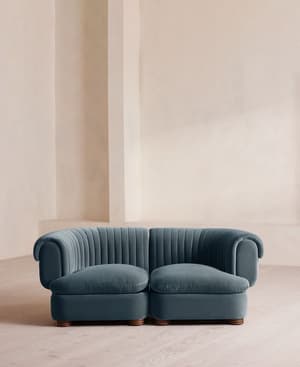 Rava Modular Sofa - Three Seater - Velvet - Grey Blue - Listing Image