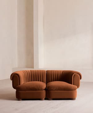 Rava Sectional Sofa - Three Seater - Velvet - Cinnamon - US - Listing Image
