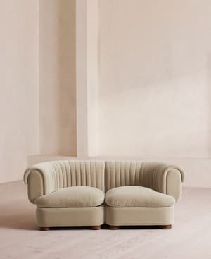 Rava Sectional Sofa - Three Seater - Velvet - Oyster - US - Listing Image