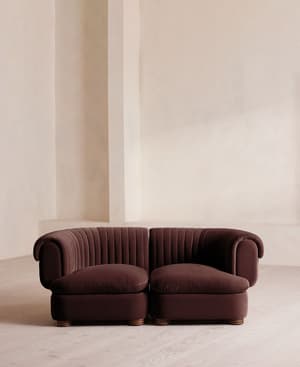 Rava Sectional Sofa - Three Seater - Velvet - Aubergine - US - Listing Image