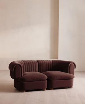Rava Sectional Sofa - Three Seater - Velvet - Aubergine - US - Hover Image