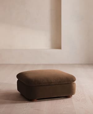 Rava Ottoman - Velvet - Chocolate - Hover Image
