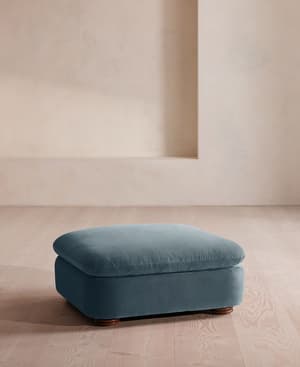 Rava Ottoman - Velvet - Grey Blue - Hover Image