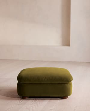 Rava Ottoman - Velvet - Olive - Listing Image