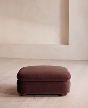 Rava Ottoman - Velvet - Aubergine - UK - Listing Image