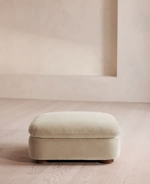 Rava Ottoman - Velvet - Oyster - US - Listing Image