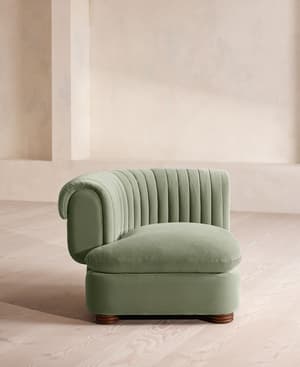 Rava Sectional Sofa - Left Arm Module - Velvet - Seafoam - US - Listing Image