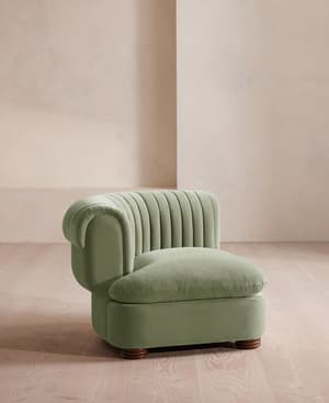 Rava Sectional Sofa - Left Arm Module - Velvet - Seafoam - US - Hover Image