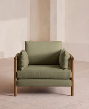 Sydney Armchair - Linen - Sage - Hover Image