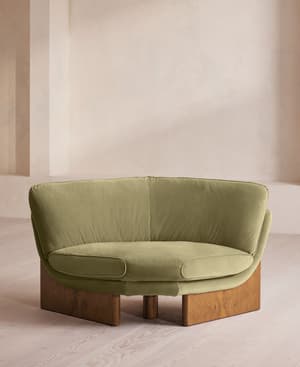 Tellis Corner Chair - Velvet - Lichen - UK - Listing Image