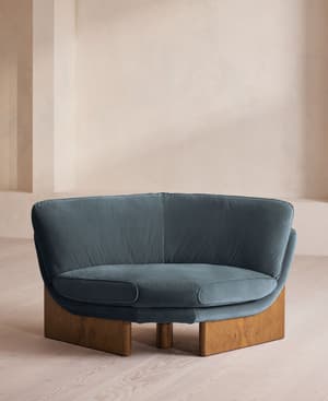 Tellis Corner Chair - Velvet - Grey Blue - US - Listing Image