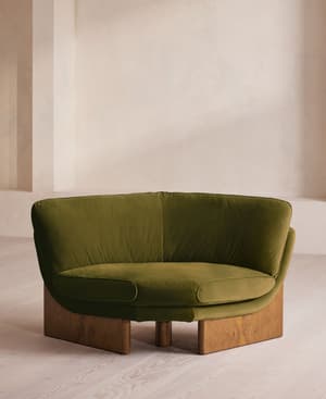Tellis Corner Chair - Velvet - Olive - UK - Listing Image