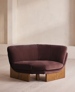 Tellis Corner Chair - Velvet - Aubergine - US - Listing Image