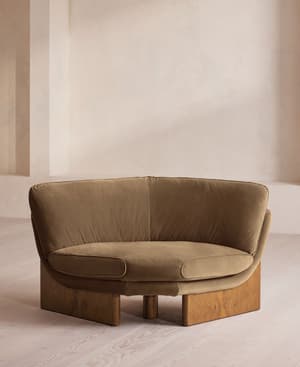 Tellis Corner Chair - Velvet - Truffle - UK - Listing Image