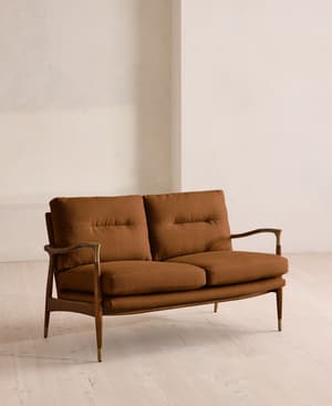 Theodore Two Seater Sofa - Linen - Terracotta - UK - Listing Image