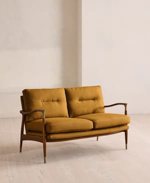 Theodore Two Seater Sofa - Linen - Turmeric - UK - Listing Image