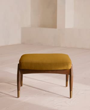 Theodore Footstool - Linen - Turmeric - UK - Hover Image