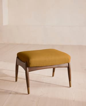 Theodore Footstool - Linen - Turmeric - US - Listing Image