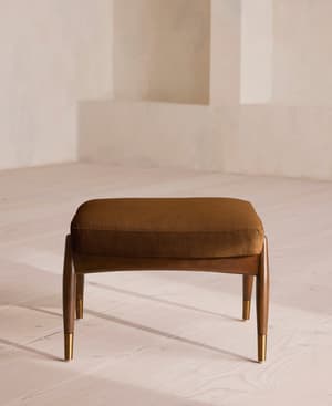 Theodore Footstool - Linen - Terracotta - US - Hover Image