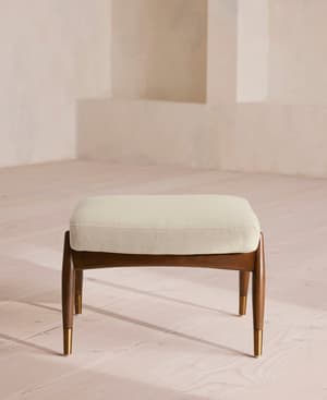 Theodore Footstool - Linen - Bisque - Hover Image