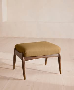 Theodore Footstool - Linen - Ochre - US - Listing Image