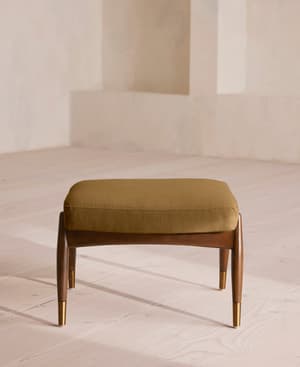 Theodore Footstool - Linen - Ochre - US - Hover Image