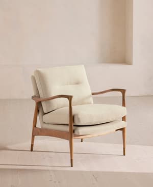 Theodore Oak Armchair - Linen - Bisque - Listing Image