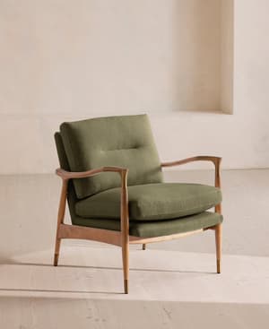 Theodore Oak Armchair - Linen - Sage - US - Listing Image