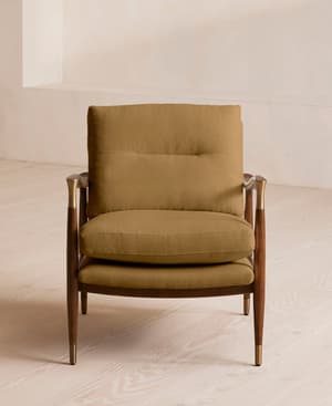 Theodore Armchair - Linen - Ochre - Hover Image