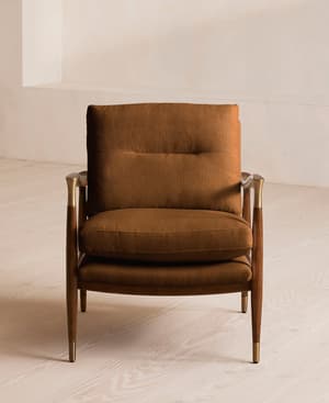 Theodore Armchair - Linen - Terracotta - US - Hover Image