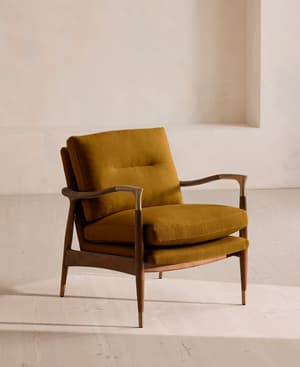 Theodore Armchair - Linen - Turmeric - UK - Listing Image