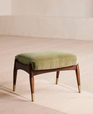 Theodore Footstool - Velvet - Grey Blue - US - Listing Image