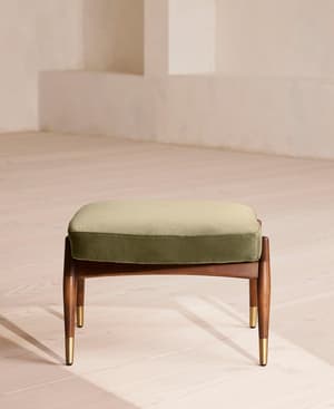 Theodore Footstool - Velvet - Grey Blue - US - Hover Image