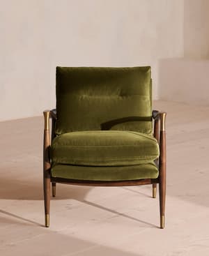 Theodore Armchair - Velvet - Olive - Hover Image