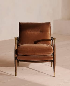 Theodore Armchair - Velvet - Cinnamon - US - Hover Image