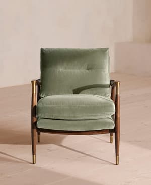 Theodore Armchair - Velvet - Seafoam - US - Hover Image