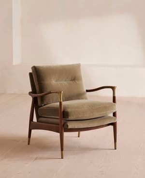 Theodore Armchair - Velvet - Truffle - UK - Listing Image